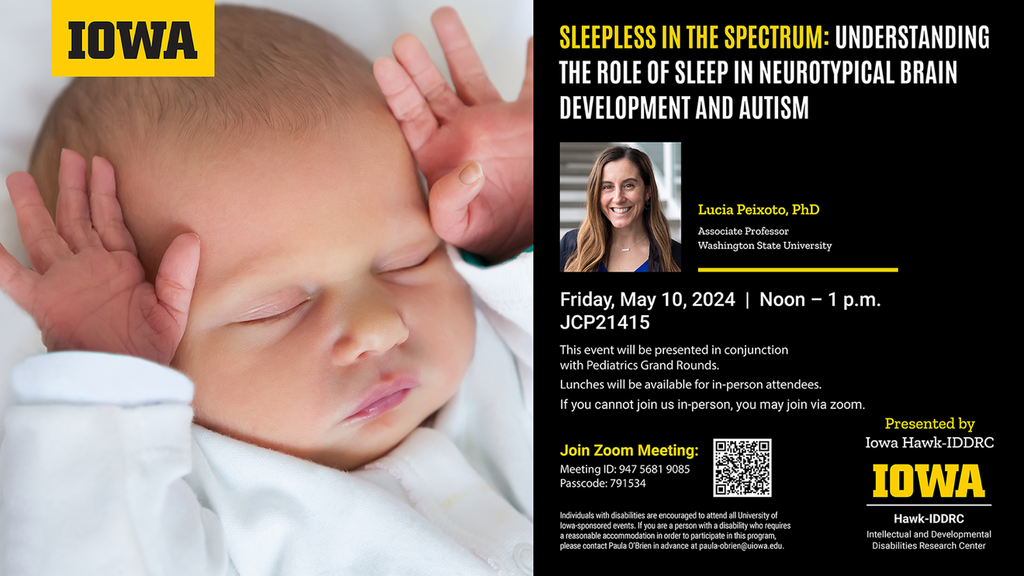 Infant sleeping with presentation details