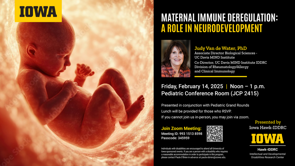 Hawk-IDDRC Seminar Series: Dr. Judy Van de Water